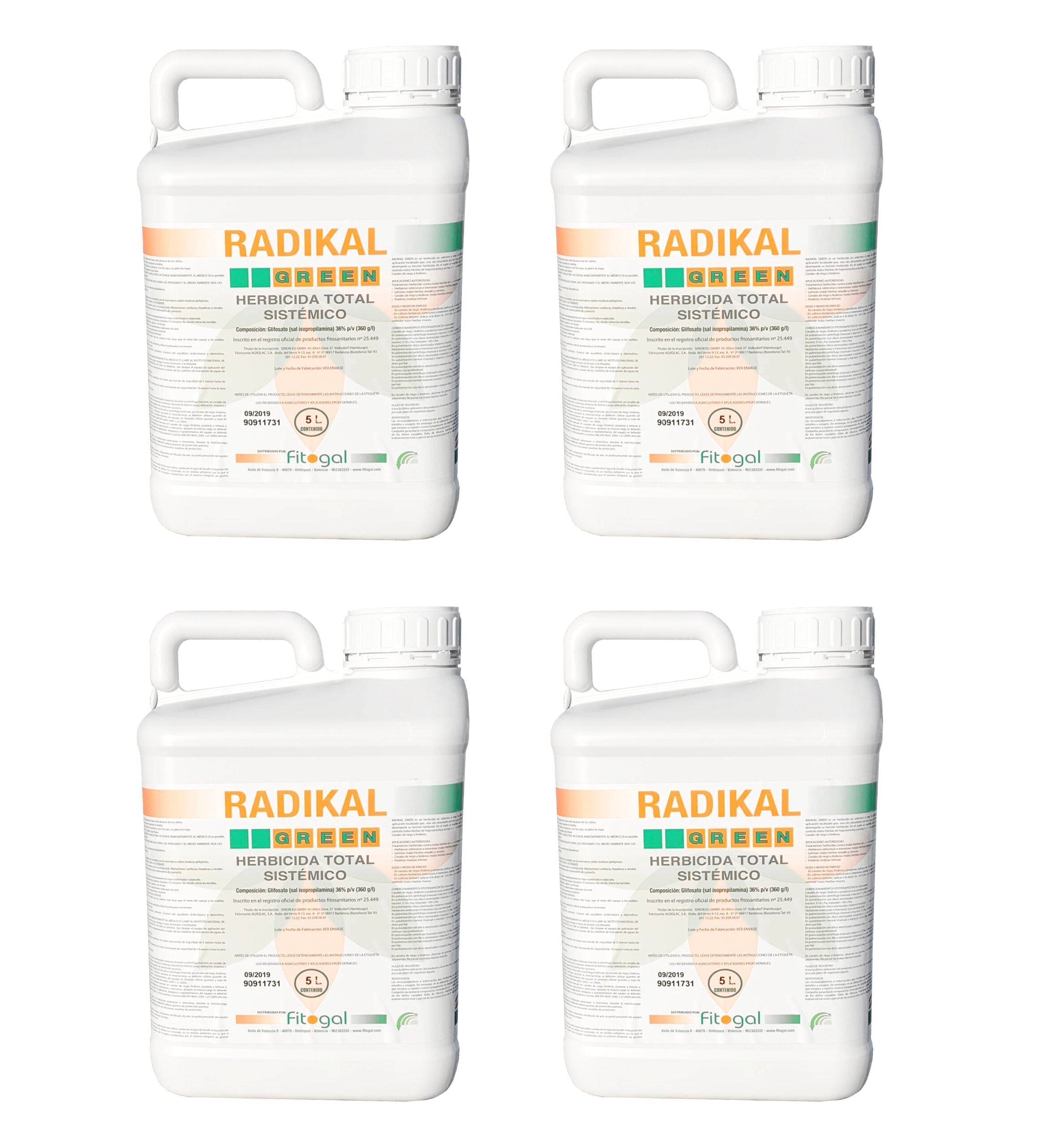 Herbicide Radikal Professionnel 4x5L tous jardins - Jardin Écolo